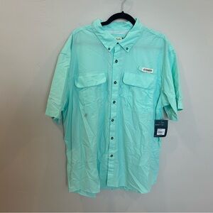 Men’s Magellan Outdoors Short Sleeve Laguna Madre Fishing Shirt, XL, Turquoise